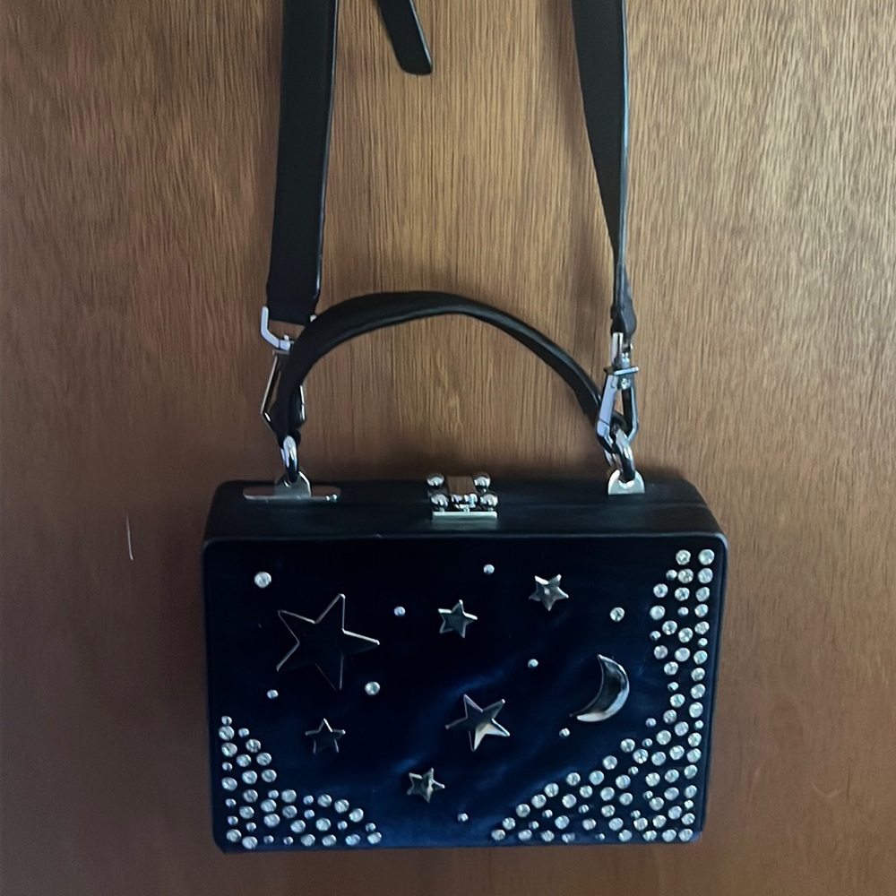 NASTY GAL Stars and Moon Square Design Clutch Purse